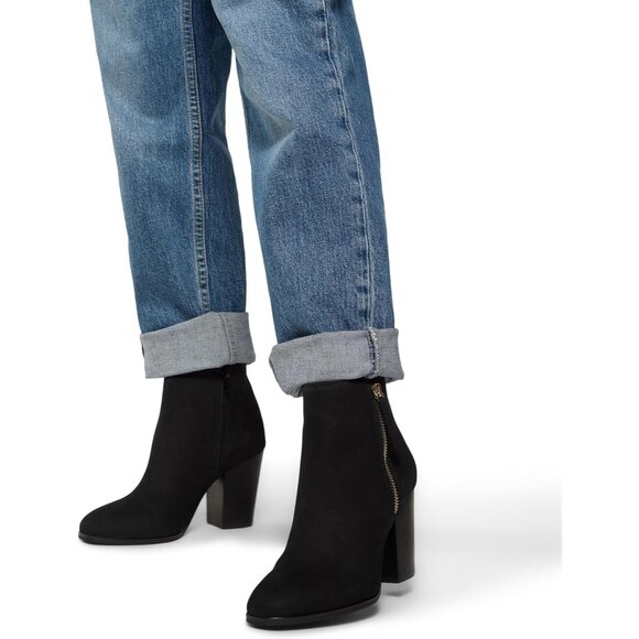 Women's Black Suede Noemie Flex Block Heel Flexible Ankle Versatile Booties - Picture 2 of 6